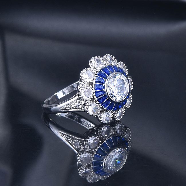 anneaux de flocon de neige de diamant antique pour les femmes