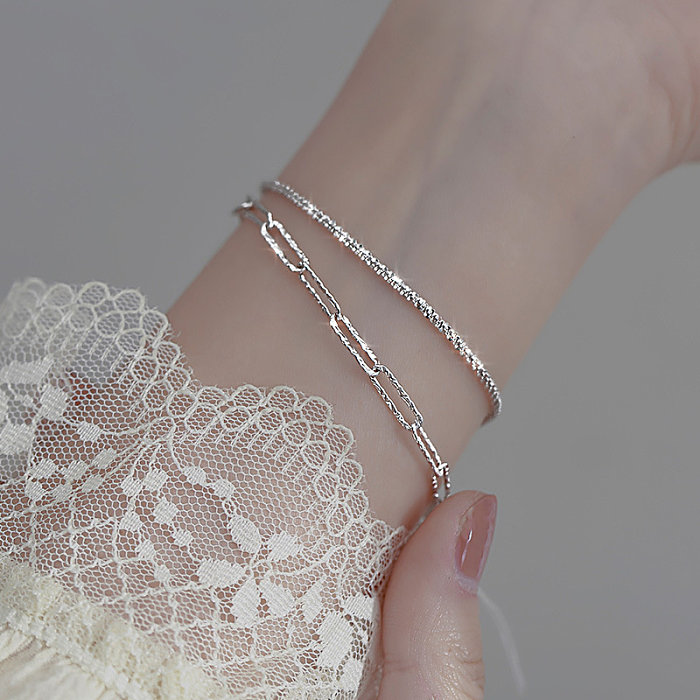 luxury silver simple bracelets for women