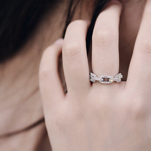 anéis de diamante de moda simples para mulheres