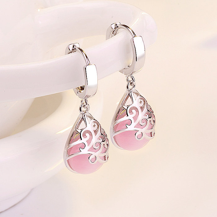 Boucles d'oreilles simples plaquées argent pour femme