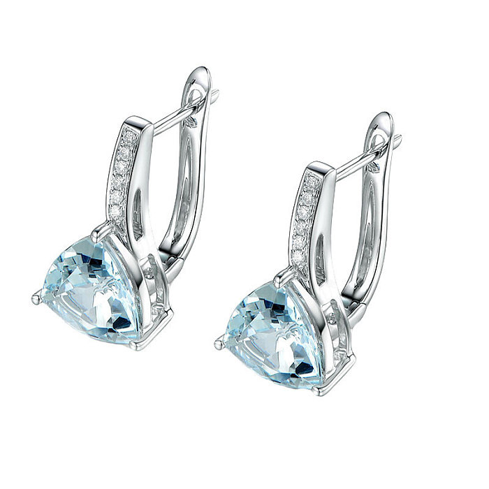 Einfache modische Aquamarin-Ohrringe für Frauen