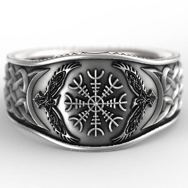 anéis antigos de prata preta para homens