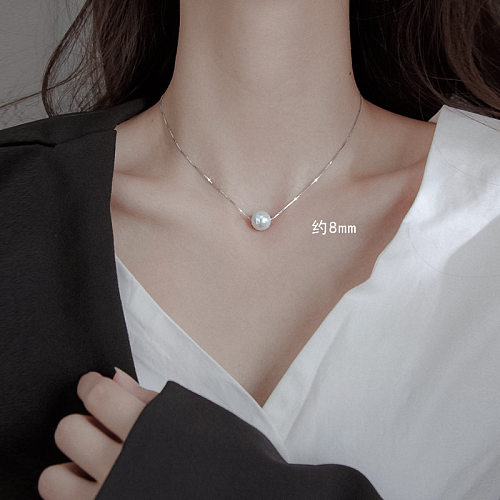 Einfache elegante natürliche Perlenketten für Frauen