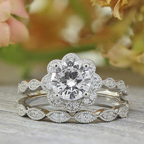 anéis de noivado de diamante de moda bonita para mulheres