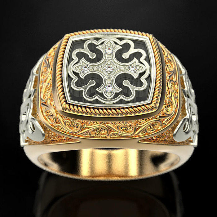 antique 18k gold plated rings for men