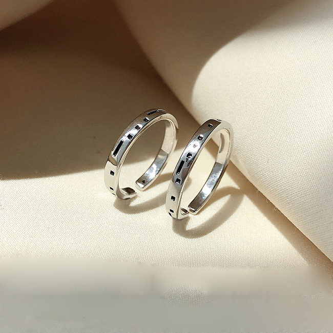 anéis de noivado de moda simples banhados a prata para mulheres