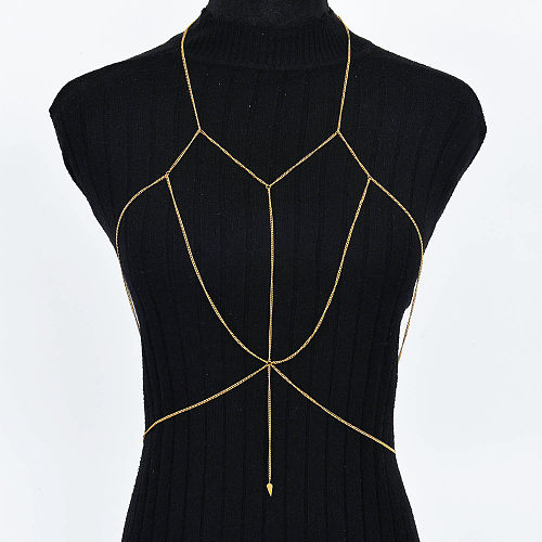 316L staineless 18K gold plated with pendant body chain