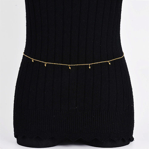 ball pendant gold plate stainless steel body chain for girl