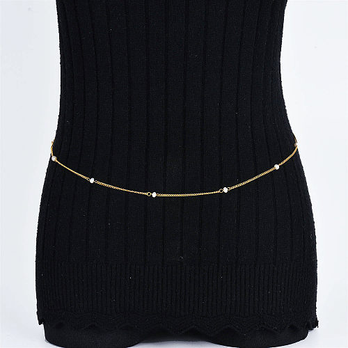 body chain in stainless steel with pearl for women