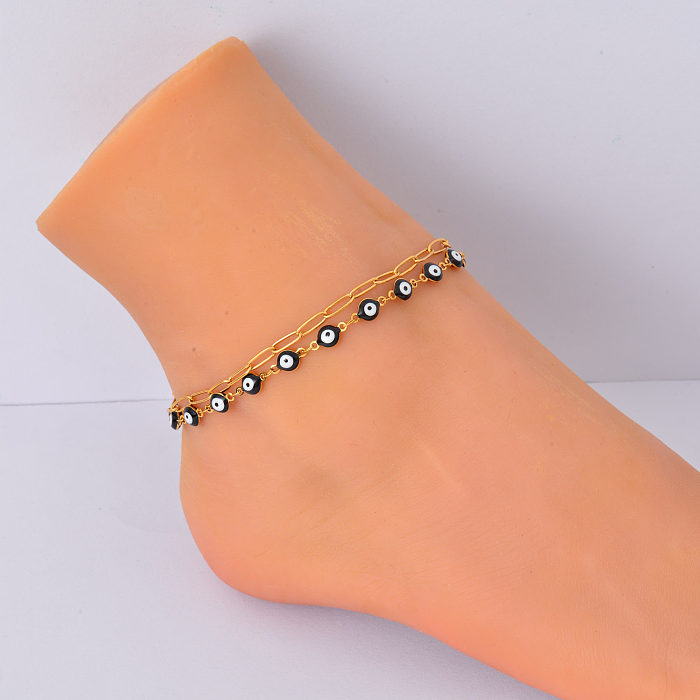 silberne Edelstahl-Fußkette für Mädchen mit Anhänger