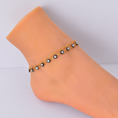 blakc eye pendant stainless steel anklet chain for party