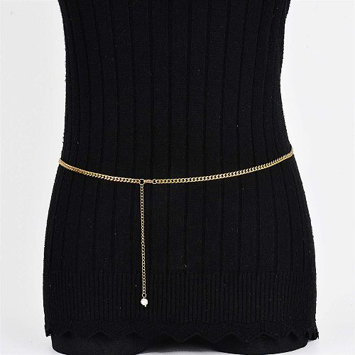 body chain in stainless steel with pearl pendant for girl