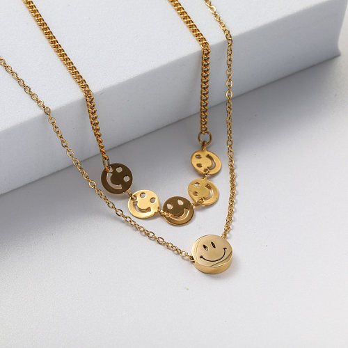 stainless steel gold plate pendant necklace for wedding
