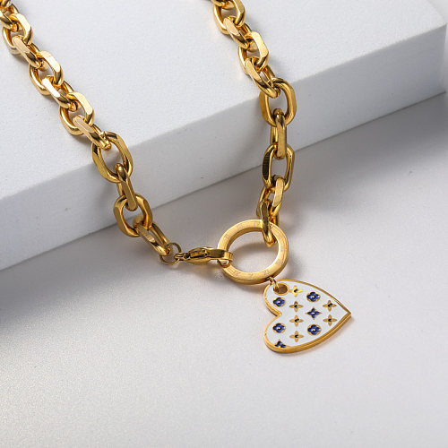 Halskette aus Edelstahl mit Goldanhänger für Frauen