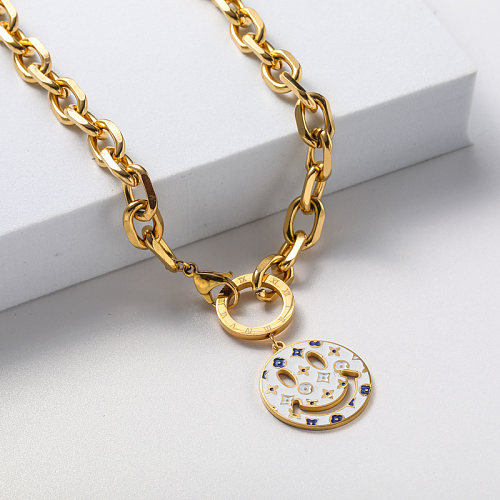 gold plate pendant stainless steel necklace for wedding