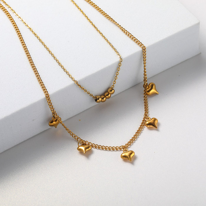 pendentif étoile plaque d'or collier en acier inoxydable pour les femmes