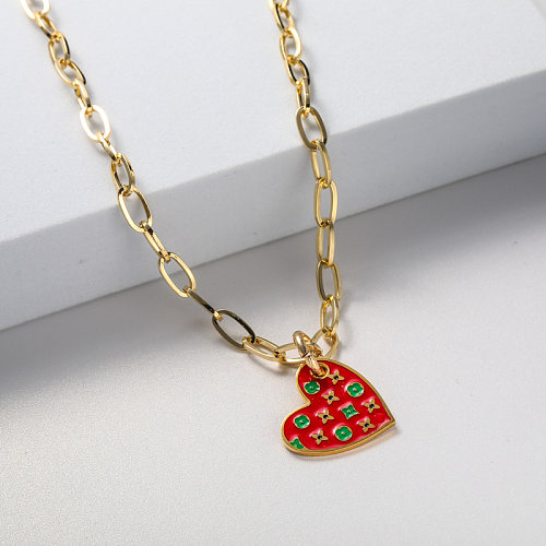fruit shape pendant gold plate stainless steel necklace