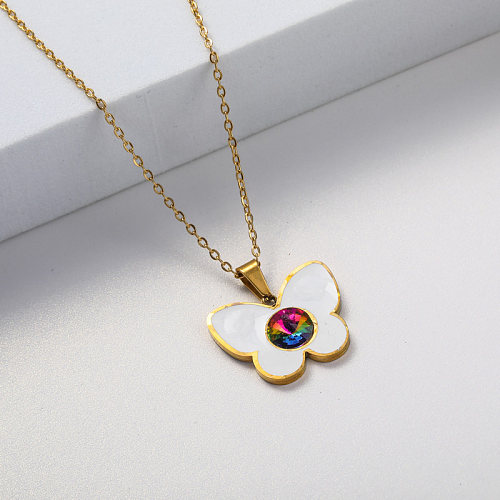gold plate stainless steel necklace with pendant