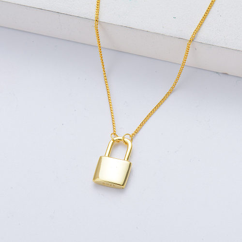 Großhandel 18 Karat Gold Rock Anhänger Sterling Silber Halskette für Frauen