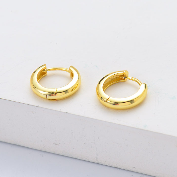 fashion 18k gold plated  hoop earrings 925 sterling silver simple jewelry