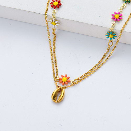 metal pendant gold plate stainless steel necklace for wedding