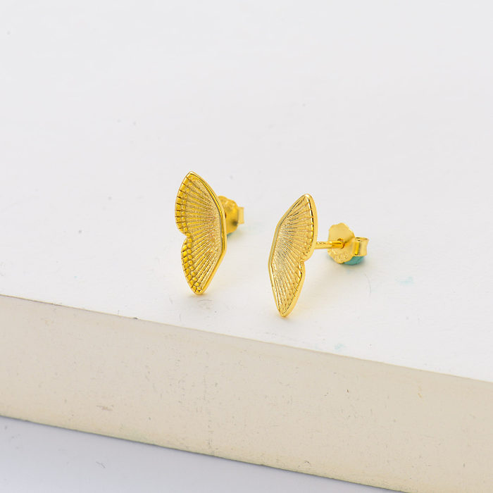 gold plated 925 sterling silver trendy butterfly stud earrings for women party