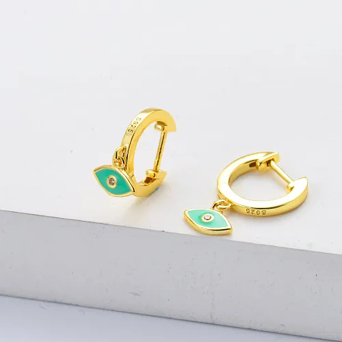 925 Sterling Silver Evil Eye Enamel Collection Ear Cuff Earring