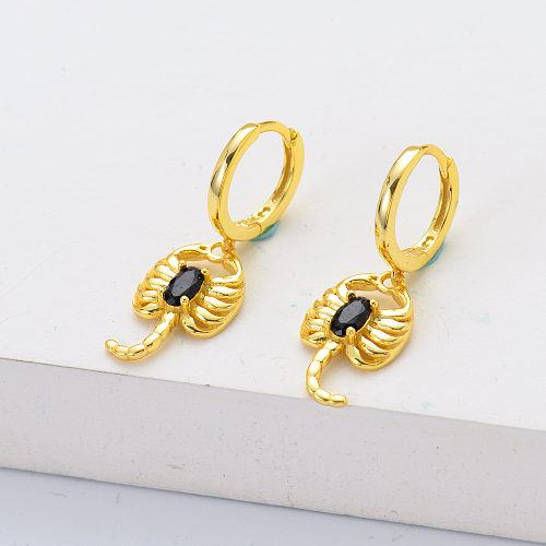 Unique Gold Plated Scorpion S925 Silver Hoop Earring For Women