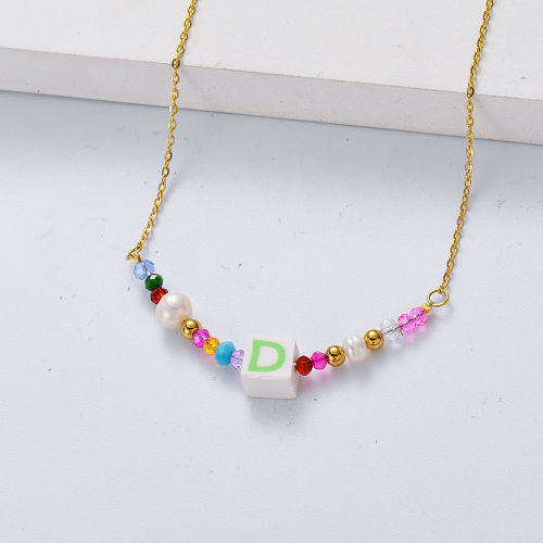 pendant multi color stainless steel necklace for wedding