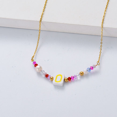 multi color pendant stainless steel necklace for wedding