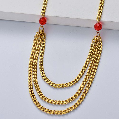 stainless steel necklace gold plate for wedding