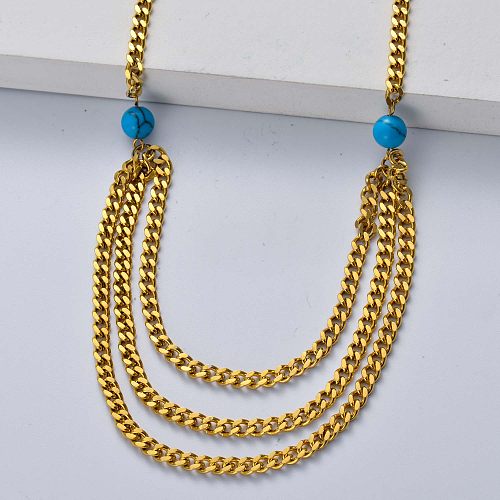 gold plate stainless steel necklace for wedding