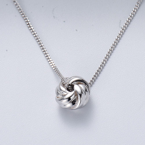 New Arrival Twisted Ball Pendant 925 sterling silver Necklace For Women