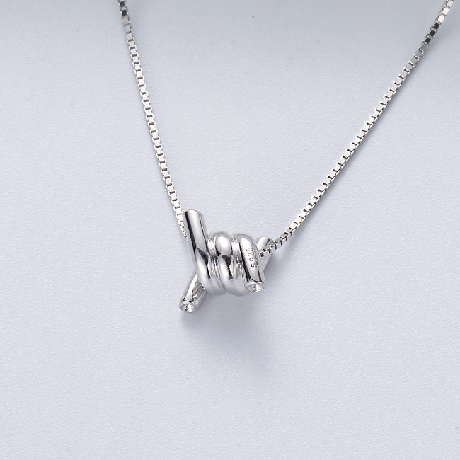 trendy 925 silver rhodium plated coil necklace