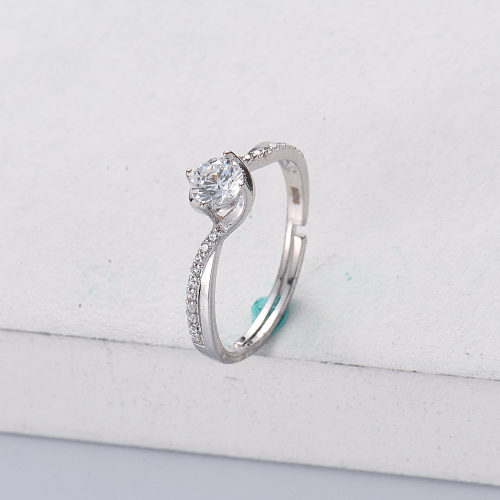anillo femenino de plata de ley 925 para boda