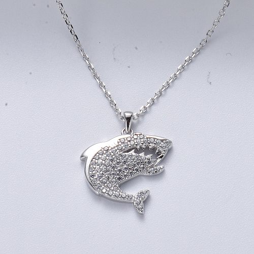 Marine Animal Jewelry Ocean Shark Pendant 925 Sterling Silver  Necklace