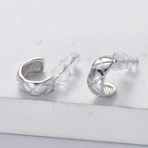 classic 925 silver rhodium plated stud women earring