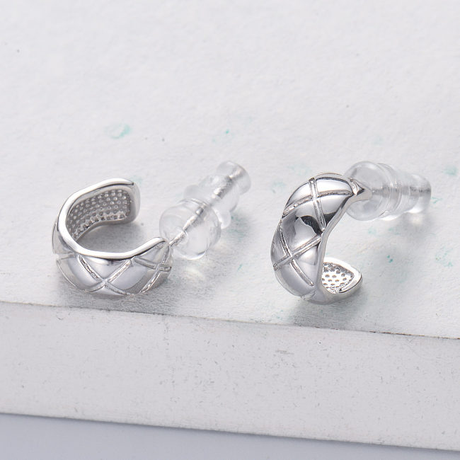 classic 925 silver rhodium plated stud women earring