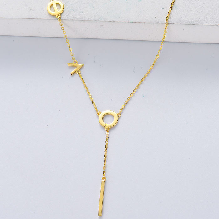 Elegant 925 Sterling Silver Love letter Pendant Necklace for Women