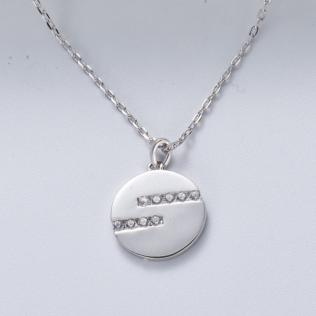 Wholesale Coin Necklaces 925 Sterling Silver Round  Pendant Necklace