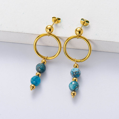 blue carbon stainless steel earring for women