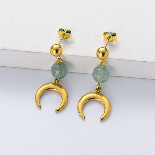 aquamarine gold plate earring for wedding