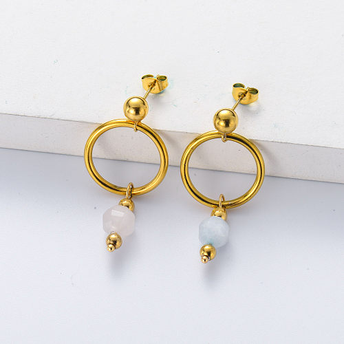 Morganite gold plate earring for wedding