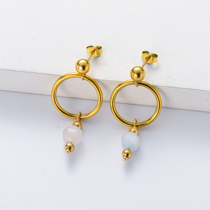 Morganite gold plate earring for wedding