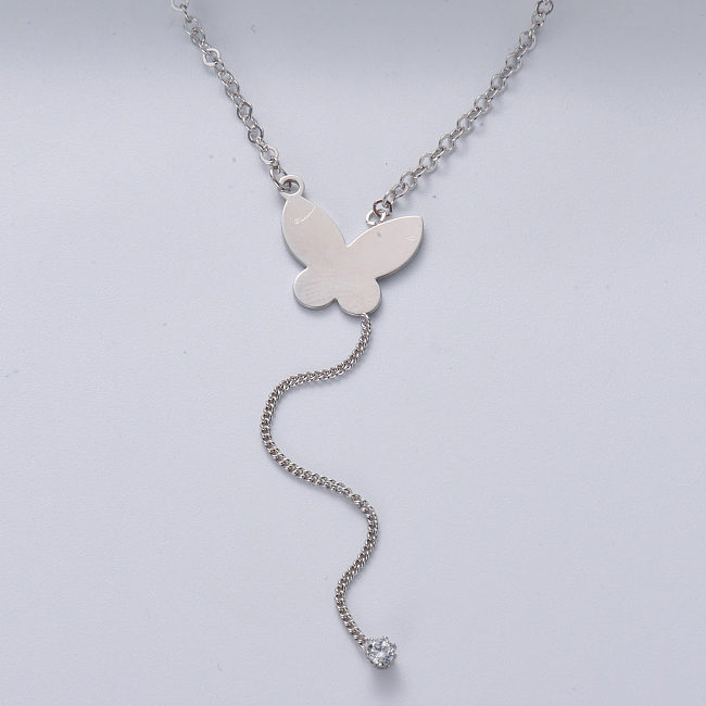 butterfly pendant 925 sterling silver necklace chain wholesale for wedding