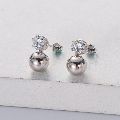 Wholesale classic bead ball style girls and women daily wear hoop earrings