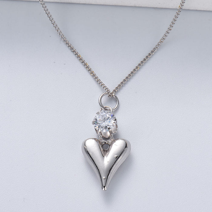 collier en argent sterling 925 avec pendentif chaîne pour mariage