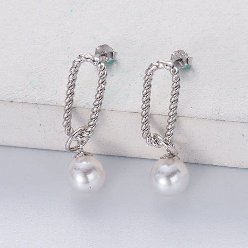925 sterling silver earrings pearl custom trendy earrings ladies jewelry wholesale