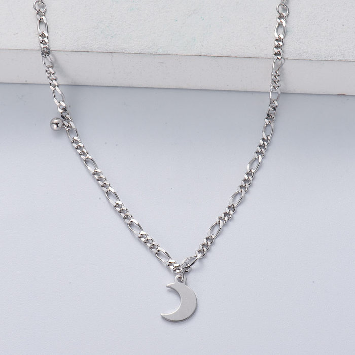 moon shape wholesale 925 sterling silver necklace for wedding