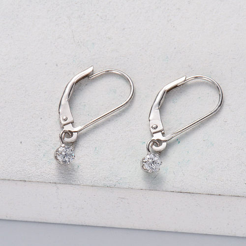 Boucles d'oreilles en argent sterling 925 petites boucles d'oreilles clip zircone cubique pour femmes